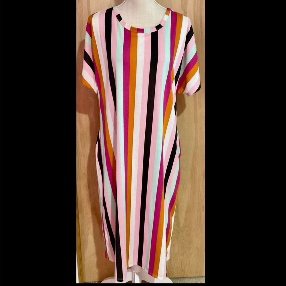 Lularoe Striped Marley Pockets Dress - EUC